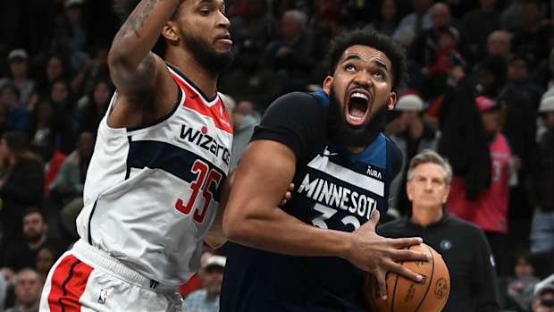Karl-Anthony Towns drives